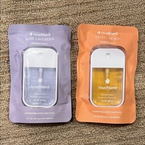 Touchland Hand Sanitizer Duo - Pure Lavender and Velvet Peach
